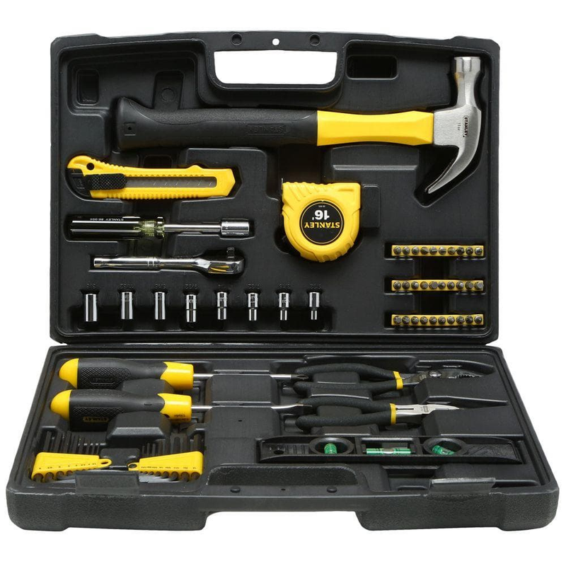 NEW Durable Stanley Assortment Home Tool Kit 65-PIECES for Household Projects 