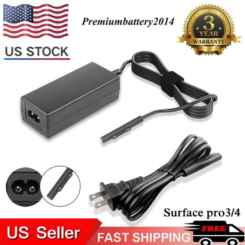 Power Supply For Microsoft Surface Pro 3 Pro 4 - Ac Charger Cord Adapter 12v Us