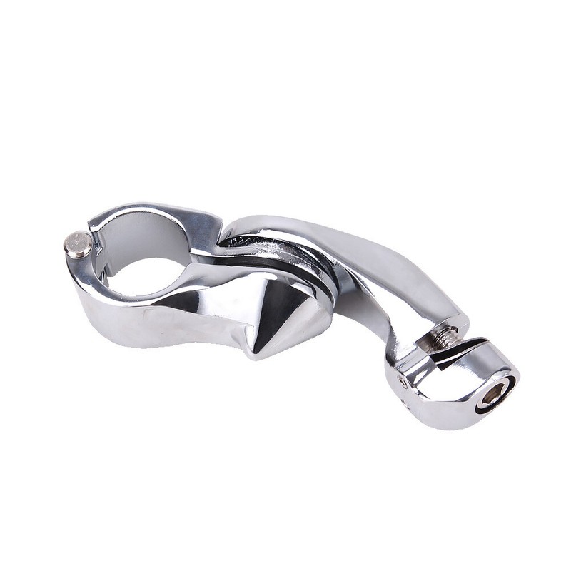 1 1/4" 32mm Chrome Short Angled Adjustable Highway Foot Peg Mount Kit For Harley
