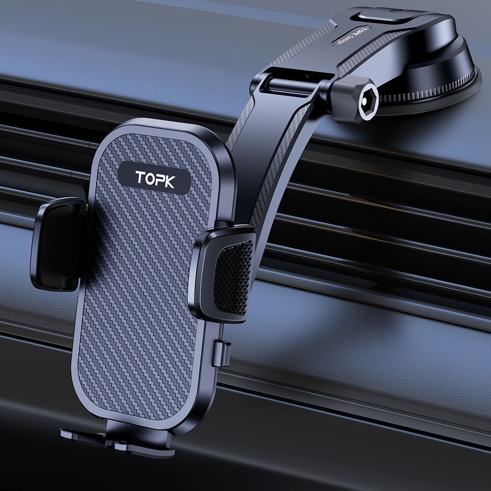 TOPK Phone Holder for Car Dashboard 2024 Upgraded Adjustable Car Phone Mount