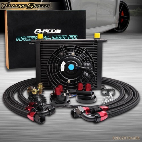 Details About Gplus 30 Row An10 Engine Transmission Black Oil Cooler 7 Electric Fan Kit