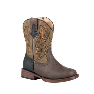 

Roper Dalton Round Toe Cowboy Toddler Boys Коричневые повседневные ботинки 09-017-1900-2756, Коричневый, Roper Dalton Round Toe Cowboy Toddler