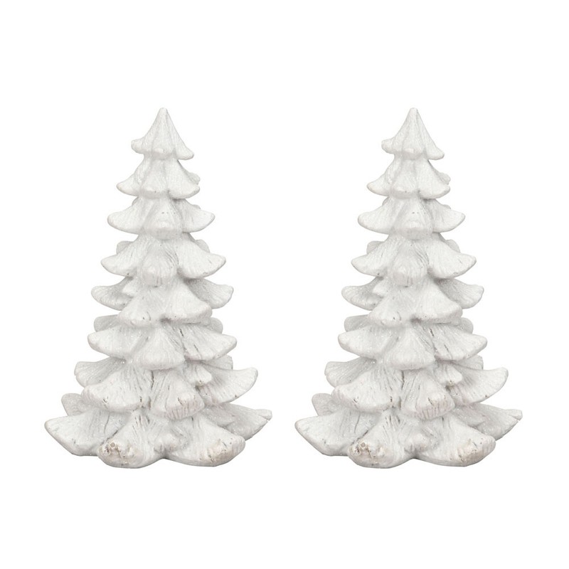 2tlg. Dekotanne Glitter WeiÃ Mit Glitzer Tannenbaum H16cm Deko Weihnachten