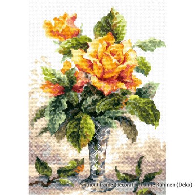 Magic Needle Zweigart Edition counted cross stitch kit ''Yelleo Roses'', 20x27cm, 