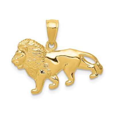 Pre-owned Superdealsforeverything Real 14kt Yellow Gold Lion Charm