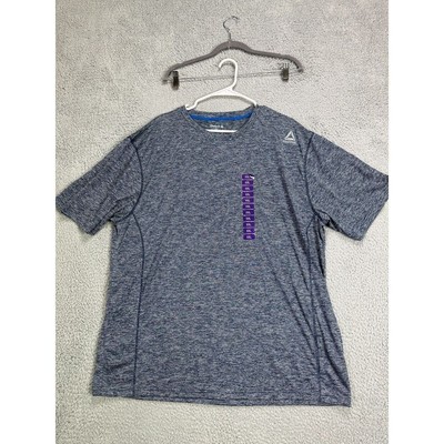 Reebok T Shirt Adult 2XL Navy Stretch Running Athletic Performance Tee Men NEW