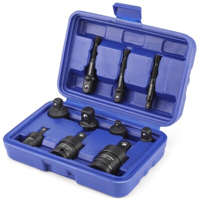 WORKPRO 10PC Impact Socket Set Adapter 1/4'' 3/8'' 1/2'' Drill Adapter Joint Socket