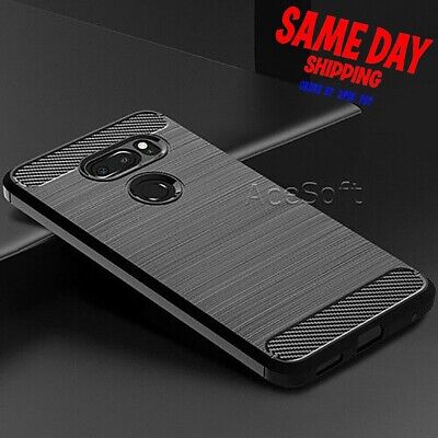 For LG V35 ThinQ/V30/V30 Plus Phone Shockproof Carbon Fiber Silicone Case Cover