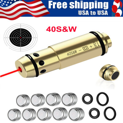 40S&W Red Laser Bore Sight Cartridge Boresight Dry Fire Shooting Training Brass