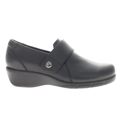 Propet Wallis Wedge Slip On  Womens Black Flats Casual WCA113L