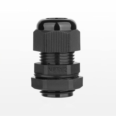 NPT1/4 - NPT3/4 Nylon Cable Gland Waterproof Wire Connector w/ Lock-Nut & Gasket