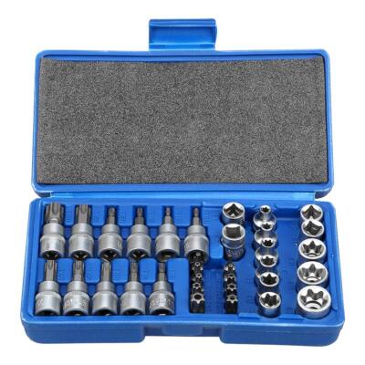 Drive Male Female Torx Star Bit Socket E-Socket Set Handheld Tool - 34 Pcs, S...