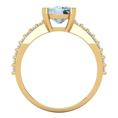 Pre-owned Pucci 3.50ct Cushion Cut Swiss Topaz Promise Bridal Wedding Ring Solid 14k Yellow Gold