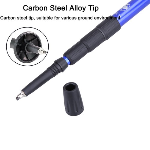 2X Trekking Poles Nordic Walking Sticks Adjustable Anti-shock Hiking Alpenstock 