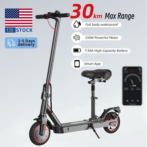 Adult Folding Scooters 30km Longe Range 350w With Seat