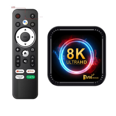 NEW Android 13 TV Box 2.4G& 5G Quad Core 8K HD Smart TV98 Bluetooth Media Player