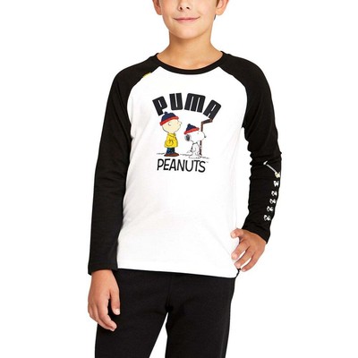 

Футболка Puma с круглым вырезом и длинными рукавами X Peanuts Toddler Boys Size  Повседневные топы 5, Черный, Puma Crew Neck Long Sleeve T-Shirt X Peanuts Toddler