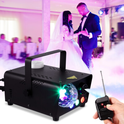 600W Fog Smoke Machine RGB LED Stage DJ Fogger Smoke Effect Multi Color Remote