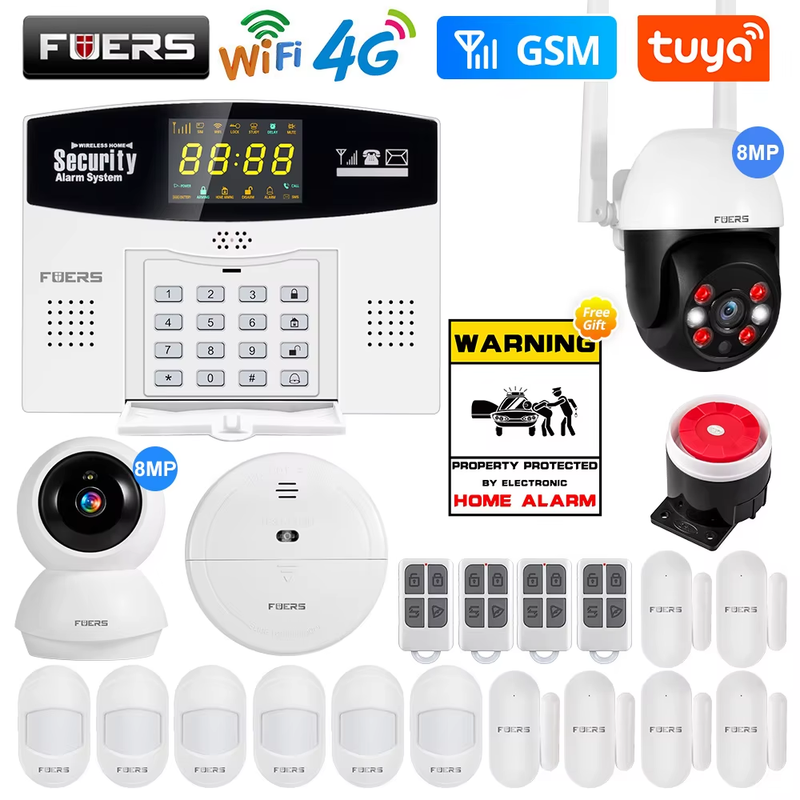 W214 4G WIFI Tuya Smart Alarm System Wireless Burglar GSM Smart Home Security Al