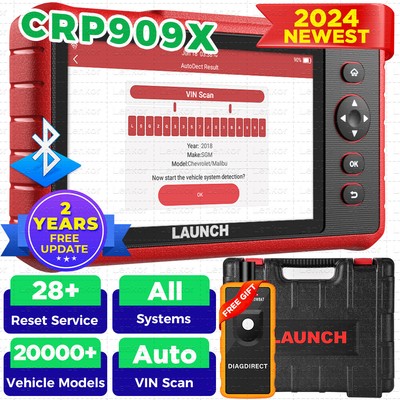 LAUNCH X431 CRP909X PRO ALL System Car OBD2 Scanner TPMS DPF IMMO Key Programmer