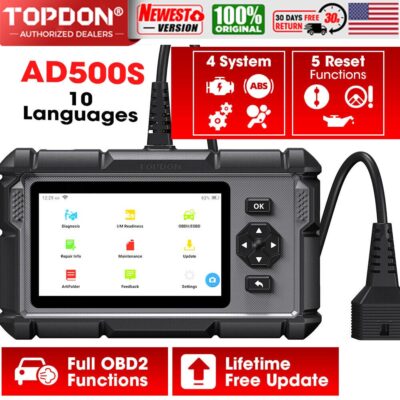 TOPDON ArtiDiag500S Car Diagnostic Tool OBD2 Scanner ABS SRS DPF BMS Code Reader