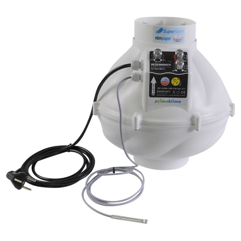 Prima Klima Rohrventilator Whisperblower Ec-Tc Drehzahl- U. Klimaregler 800mÂ³/H 