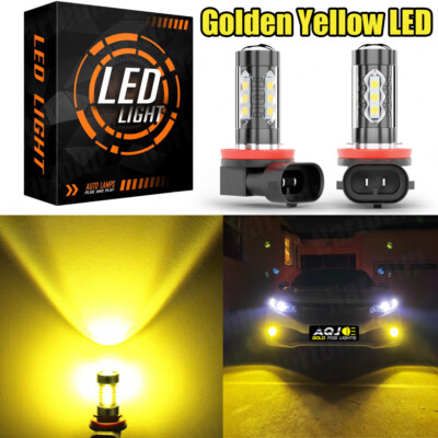 H11 H9 H8 LED Headlight Bulbs Low Beam or Fog Light Golden Yellow 3000K 5000lm