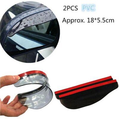 2pcs Car Rear View Wing Mirror Sun Visor Shield Rain Board Eyebrow Guard Black