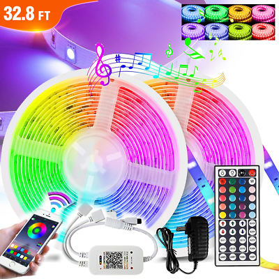 32ft/10m LED Strip Lights Remote Control Bedroom Waterproof for