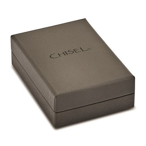 Pre-owned Chisel Stainless Steel Polished 1/2ct Tw. Diamond Dog Tag Necklace In Silver