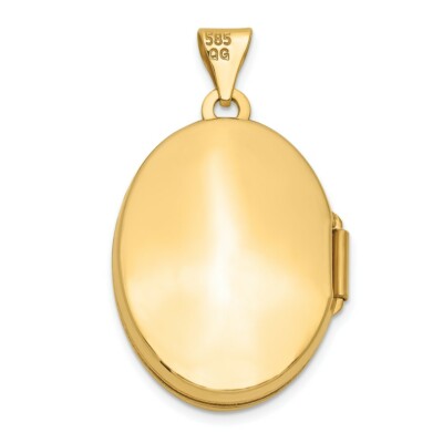Pre-owned Skyjewelers Real 14kt Yellow Gold Domed Scroll Design Oval Locket