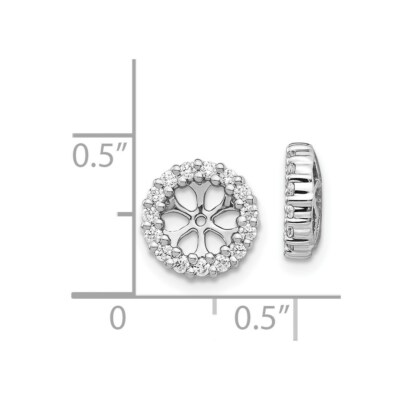 Pre-owned Superdealsforeverything Real 14kt White Gold Diamond Earring Jackets