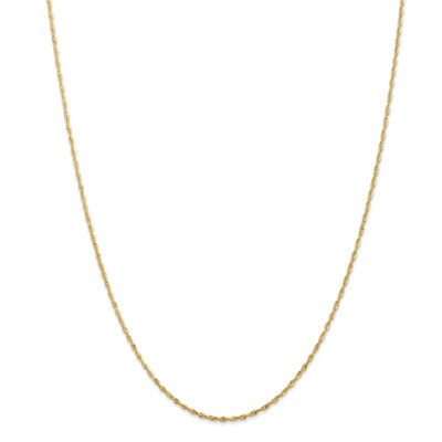Pre-owned Superdealsforeverything Real 14kt 1.5mm Diamond Cut Extra-light Rope Chain; 30 Inch In Yellow