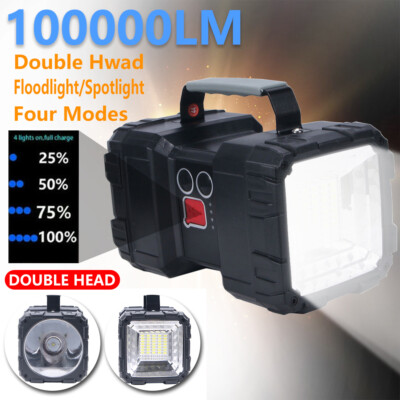 Portable Rechargeable LED Searchlight Super Bright Handheld Spotlight Flashlight