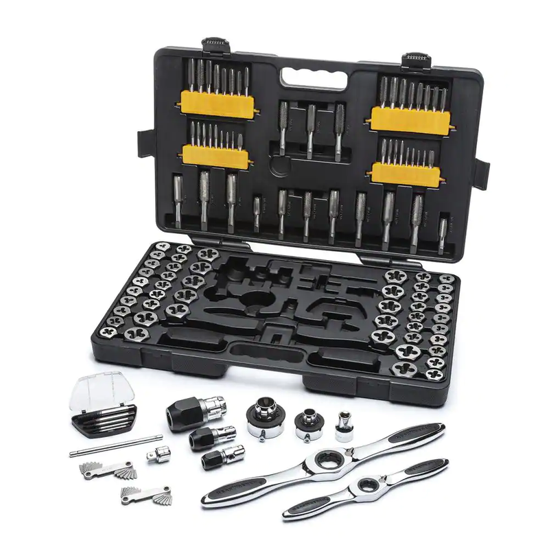 GearWrench Ratcheting Tap And Die Set Hand Tool Auto locking Steel (114-Piece)