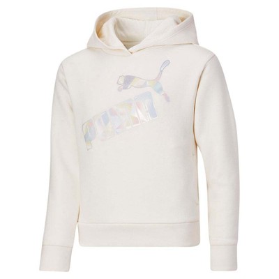 

Puma Luminous Pack Fleece Pullover Hoodie Youth Girls Size  Casual 858657-01, Off white, Puma Luminous Pack Fleece Pullover Hoodie Youth