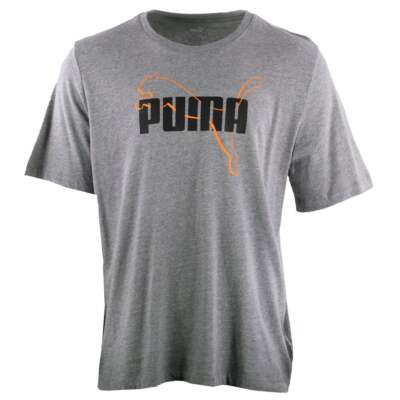 

Puma Entwined Crew Neck Футболка с коротким рукавом Большие высокие мужские серые повседневные топы 8477, Grey, Puma Entwined Crew Neck Short Sleeve T-Shirt Big Tall