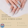 evpct Spring and Summer Press on Nails Medium Almond, Pearl White Blue Fake Nails Press ons 3D Lemon Design, Light Weight Perfectly Fit Fake Nails for Women, Fake Nail Kit with Glue Gel, 24Pcs