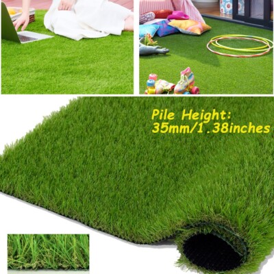 W'14ft Artificial Grass Fake Turf Outdoor Garden Landscape Lawn  L'14-60ft