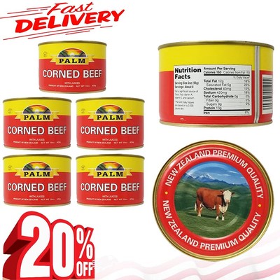 Palm Corned Beef + Juices, Easy To Integrate Into Different Dishes 15oz (5 Pack)