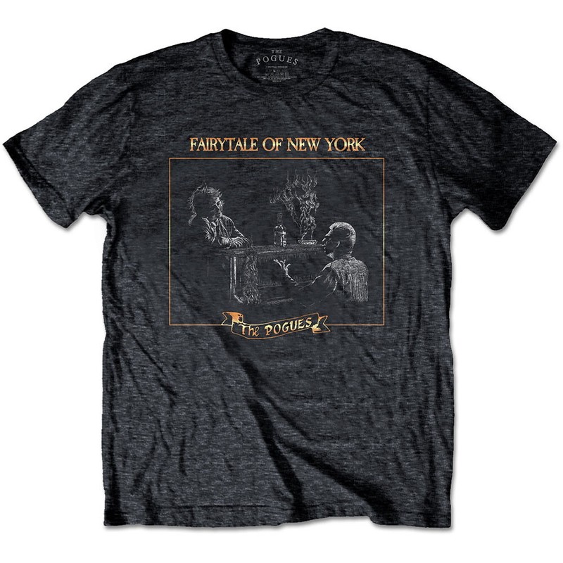 The Pogues 'Fairytale Piano' (Grau) T-Shirt - Neu & Offiziell!