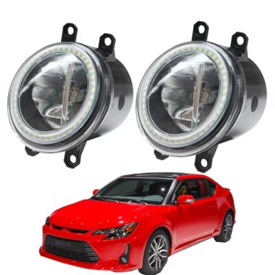 LED Fog Light + Angel Eye Rings Daytime Running Lights DRL Fit For Scion  tC