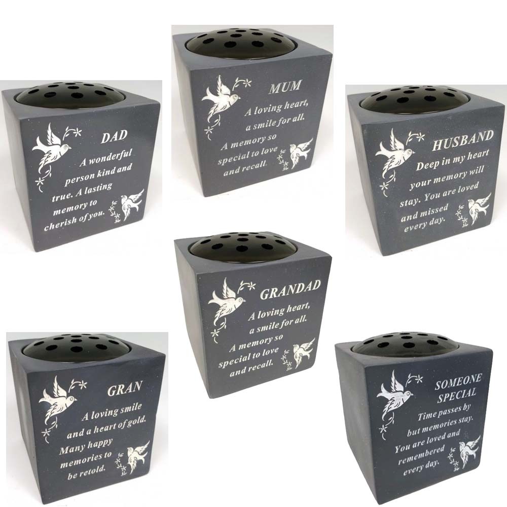 Dove Bird Graveside Flower Holder Pot Grave Rose Bowl Vase For Mum Dad