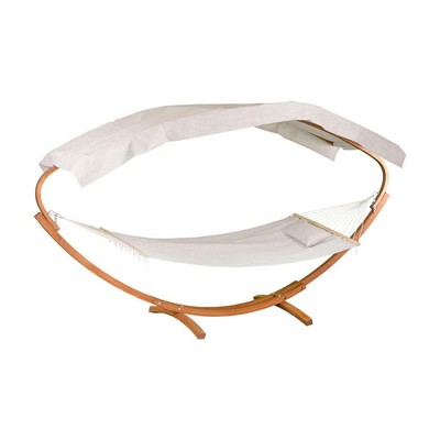 Leisure Season Wooden Art Deco Hammock Bed Canopy W Hardwood Stand Frame 6.5 ft