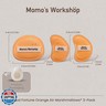 Momo's Workshop Orange Makeup Sponge Set (3pcs) – Large Soft Bounce and Small Firm Bounce PU Leather Puff, Halloween Makeup Sponge for Liquid and Cream Makeup and Storage Case