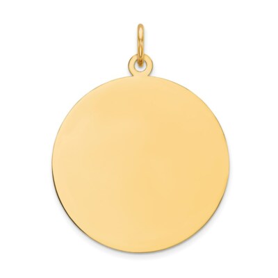 Pre-owned Skyjewelers Real 14k Yellow Gold Round Disc Charm; Women & Men