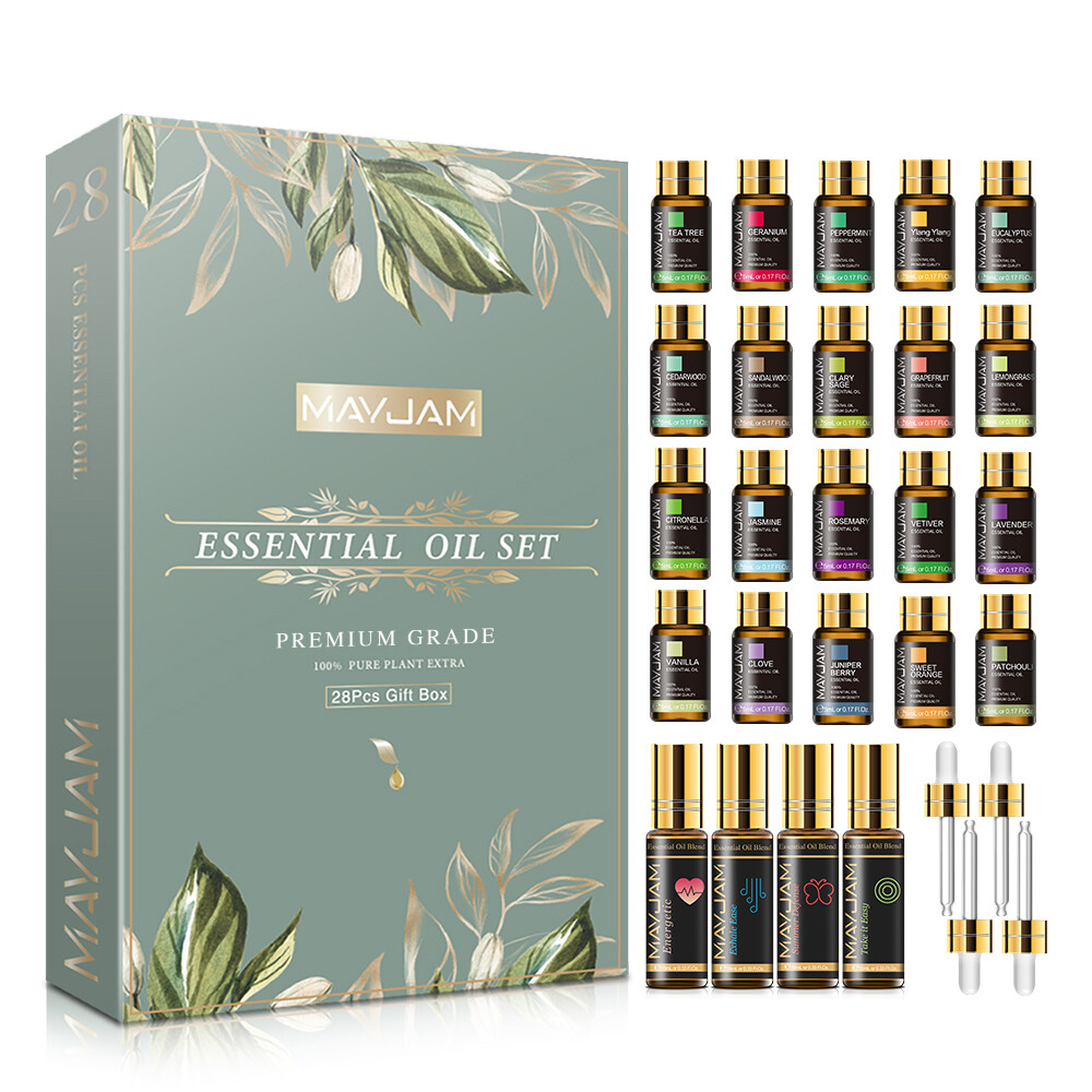 28PCS&times;5ml Essential Oils Sets Fragrances oil Gift Set Kit 100% Pure for Diffuser