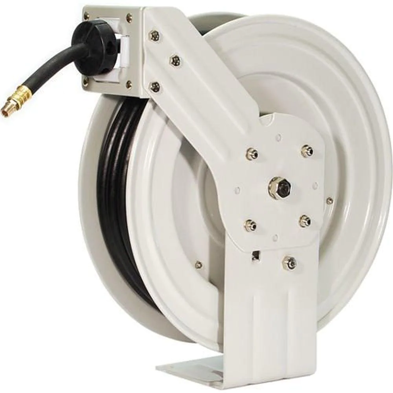 Air Hose Reel Retractable 50 Ft. Rubber Industrial Pro Grade Home Shop Jobsite