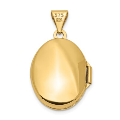 Pre-owned Superdealsforeverything Real 14kt Yellow Gold Polished Diamond Oval Locket