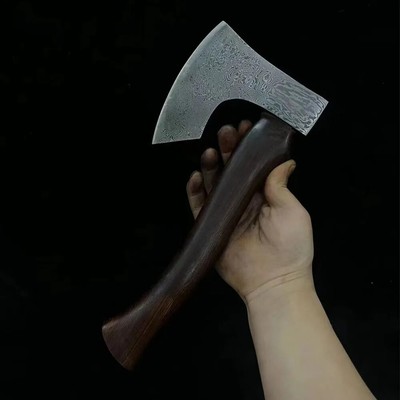 Axe Hatchet Fixed Blade Hunting Survival Wood Chopper Damascus Steel Handmade S